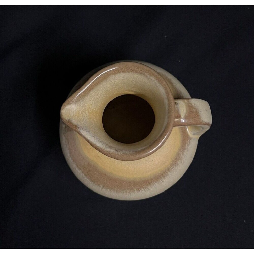 Vtg Frankoma Pottery Drip Glaze Brown Golden Yellow Syrup Juice Handled Jug #8 - Picture 8 of 9